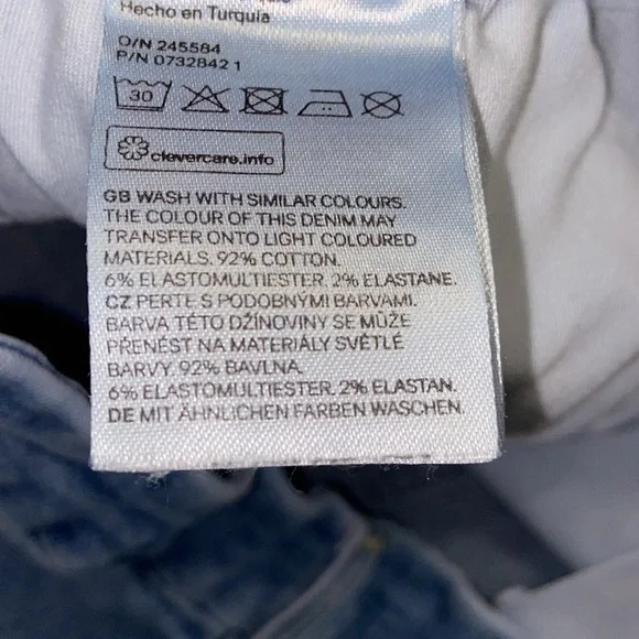 & Denim by H&M Womens 31 Lt Blue Skinny Jeans High Rise Distressed Ripped Denim - Picture 7 of 7